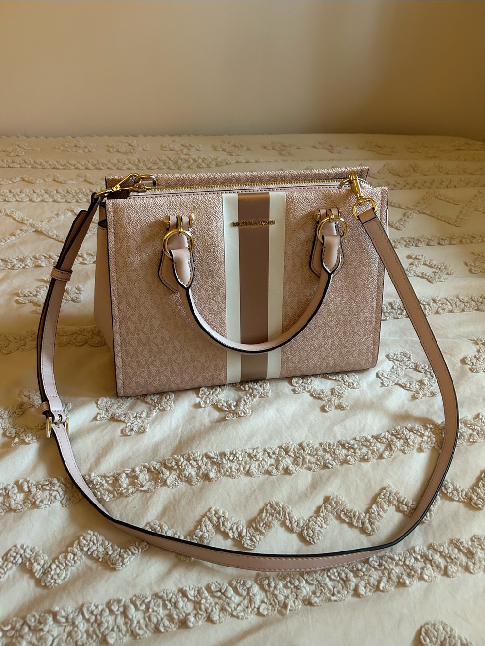 Michael Kors Pink Signature Satchel Bag